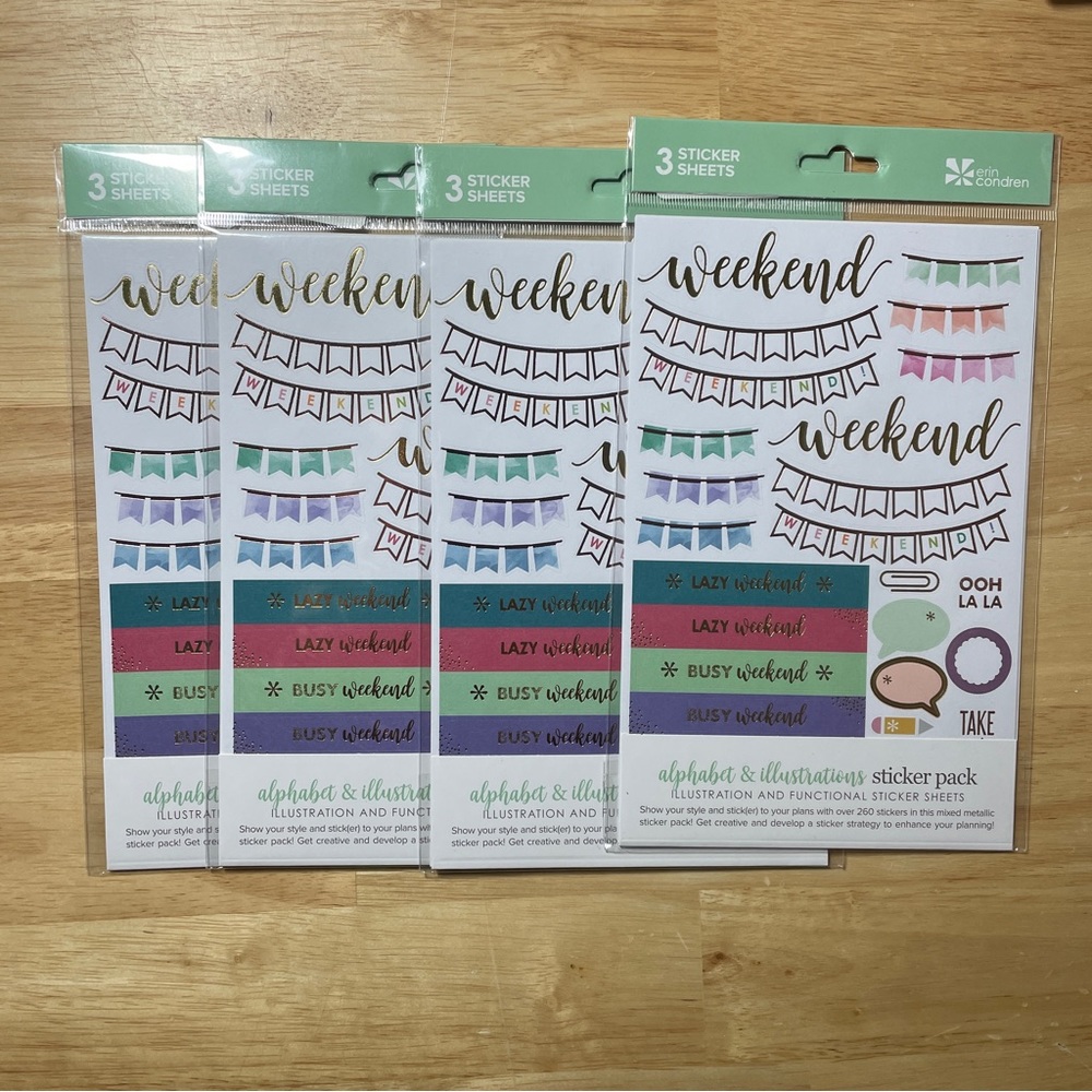 Alphabet & Illustrations Sticker Pack NWT